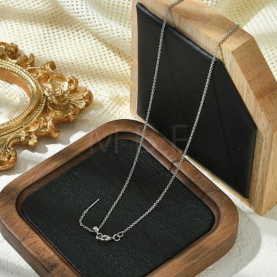 1mm Rack Plating Brass Cable Chain Adjustable Slider Necklaces for Women Men MAK-L044-55P-1