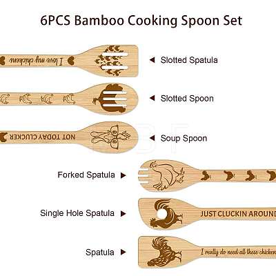 6Pcs Bamboo Spoons & Knifes & Forks AJEW-WH0411-005-1