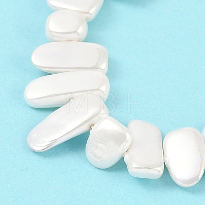 Electroplated Shell Pearl Beads Strands BSHE-C007-B01-01-1