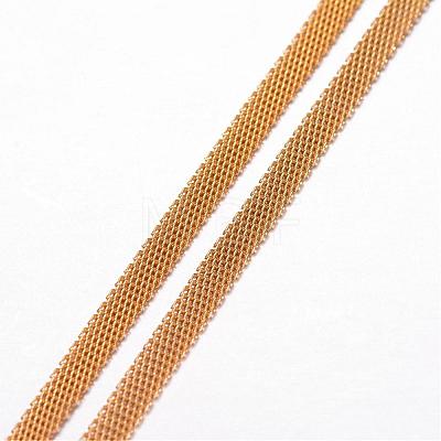 304 Stainless Steel Mesh Chain Necklaces NJEW-G256-02-1