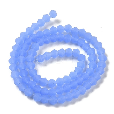 Imitation Jade Frosted Glass Bead Strands GLAA-F029-JM4mm-B04-1