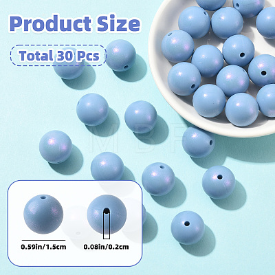 30Pcs Round Silicone Beads SIL-SZ0004-23B-1