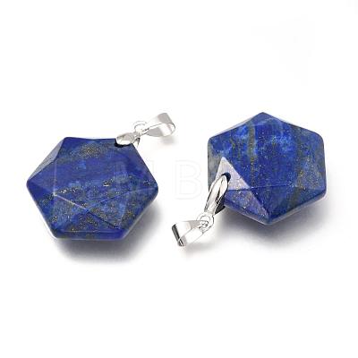 Faceted Natural Lapis Lazuli Pendants G-F340-03B-1