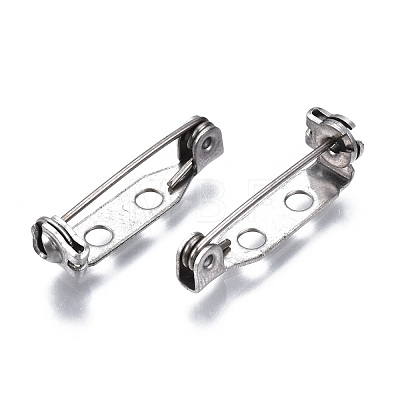 201 Stainless Steel Brooch Pin Back Safety Catch Bar Pins STAS-S117-022B-1