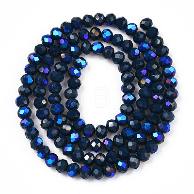 Electroplate Opaque Solid Color Glass Beads Strands EGLA-A034-P4mm-L22-1