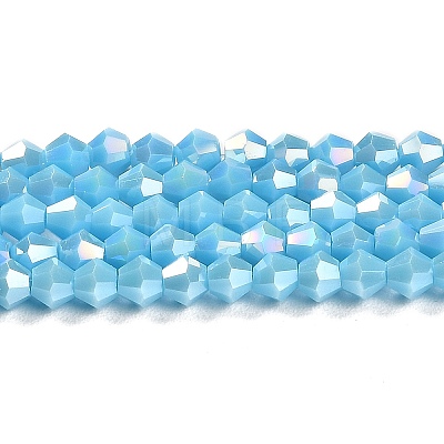 Opaque Solid Color Electroplate Glass Beads Strands GLAA-F029-P4mm-A12-1