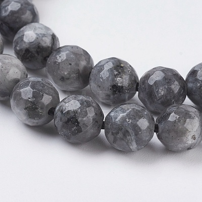 Natural Larvikite Beads Strands G-G542-6mm-27-1