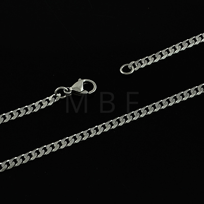 304 Stainless Steel Curb Chain Necklaces STAS-S029-04-1