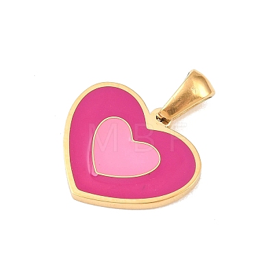 304 Stainless Steel Enamel Pendants STAS-B131-01G-02-1