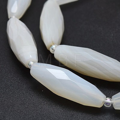 Natural White Agate Beads Strands G-O179-G01-2-1