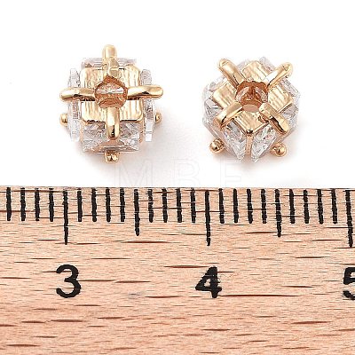 Brass Micro Pave Clear Cubic Zirconia Beads KK-U028-15G-1