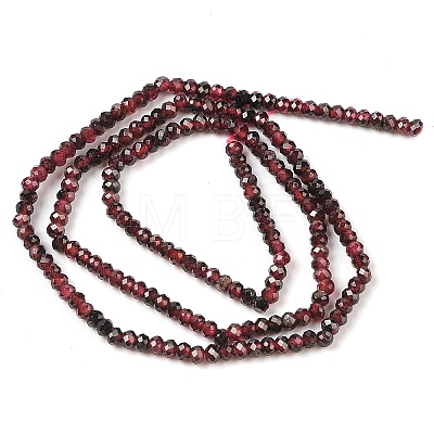 Faceted Rondelle Natural Garnet Bead Strands G-I156-08B-1