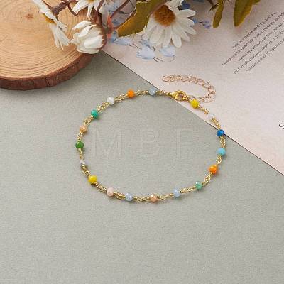 Glass Beads Anklets AJEW-AN00370-1