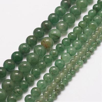 Grade AB Natural Green Aventurine Bead Strands G-G666-01A-1