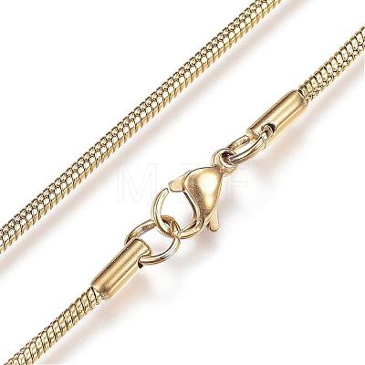 304 Stainless Steel Snake Chain Necklaces NJEW-D285-03G-1