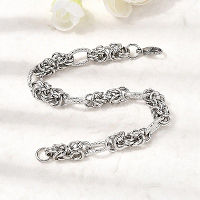 201 Stainless Steel Link Chain Bracelets for Men STAS-T077-08P-1