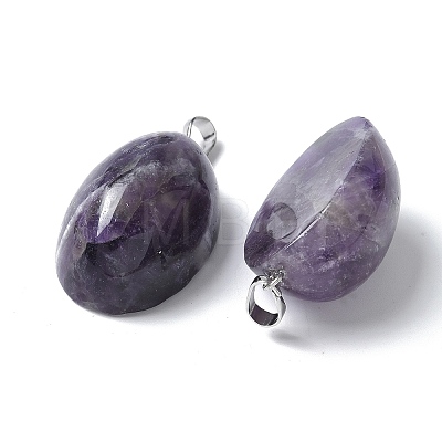 Natural Amethyst Pendants G-A259-03P-01-1