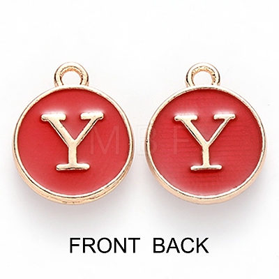 Golden Plated Enamel Alloy Charms ENAM-SZ0001-26C-Y-1