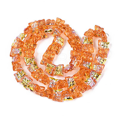 Baking Paint Electroplate Transparent Glass Beads Strands EGLA-N020-05C-1