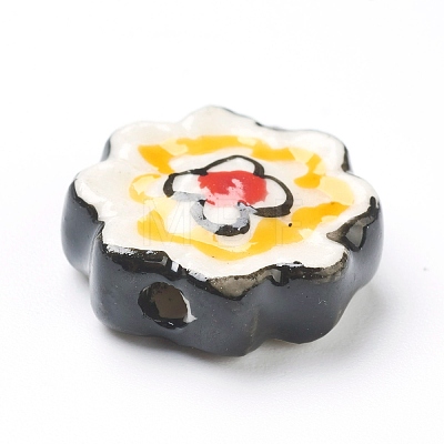 Handmade Porcelain Flower Beads PORC-J008-04B-1