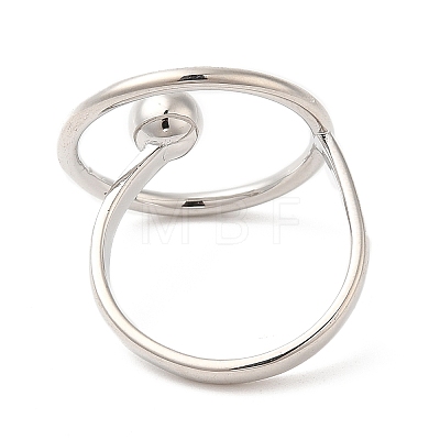 Brass Ring Open Cuff Ring for Women RJEW-G288-09P-1