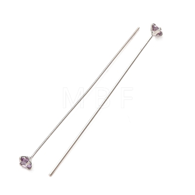 Brass Micro Pave Cubic Zirconia Stud Earring Findings CU-CBA4618-01P-07-1
