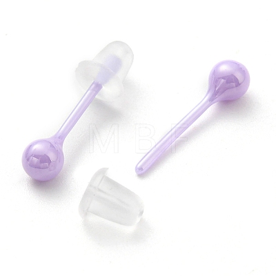 Hypoallergenic Bioceramics Zirconia Ceramic Round Ball Stud Earrings EJEW-Q768-18D-1