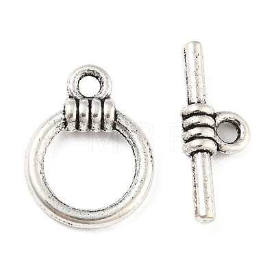 Tibetan Style Alloy Toggle Clasps TIBE-P001-15AS-1