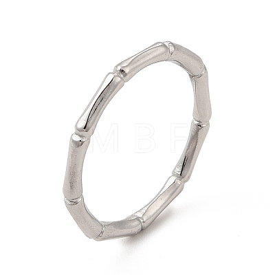 304 Stainless Steel Bamboo Finger Ring for Men Women RJEW-A013-01P-1