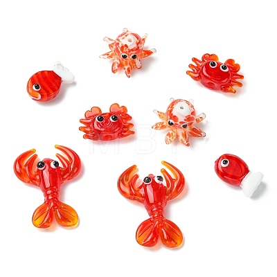 8Pcs 4 Styles Handmade Lampwork Beads Sets LAMP-CJ0003-13-1