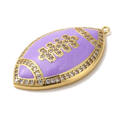 Rack Plating Brass Enamel with Cubic Zirconia Pendant KK-A229-32G-1