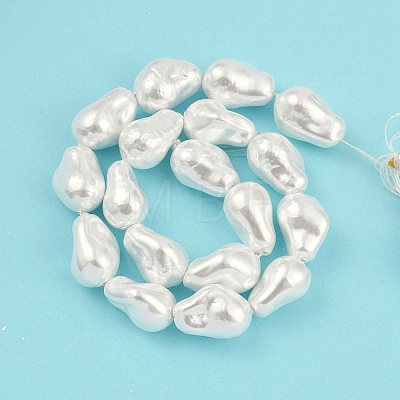 Electroplated Shell Pearl Beads Strands BSHE-M035-01A-05-1