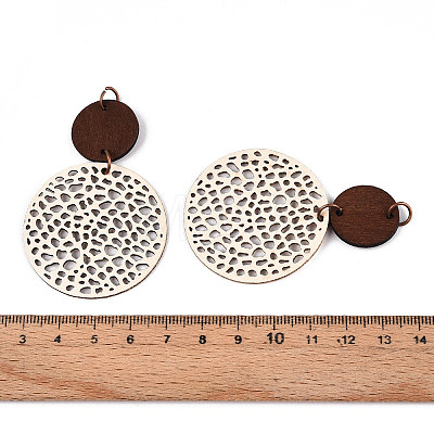 Bohemian Retro Hollow Flat Round Leather Pendants FIND-N007-02A-01-1