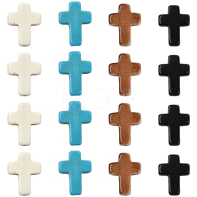 120Pcs 4 Colors Synthetic Turquoise Beads TURQ-YW0001-09-1