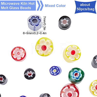 Microwave Kiln Hot Melt Glass Beads GLAA-WH0019-13-1