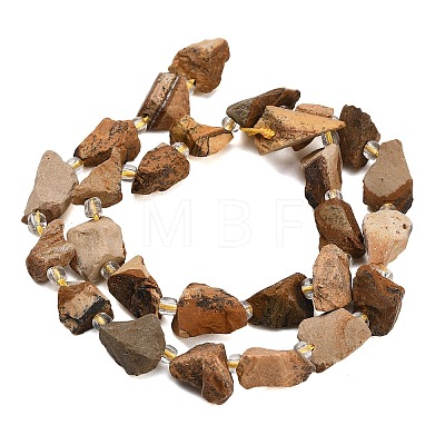 Raw Rough Natural Picture Jasper Beads Strands GG-CBA0B77-A08-01-1