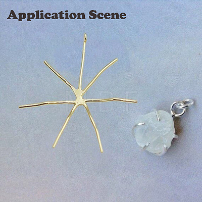 925 Sterling Silver 6 Claw Prongs Pendant Blank Cabochon Settings STER-D310-01S-1