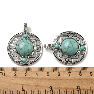 Synthetic Green Turquoise Pendants G-Q158-03T-1