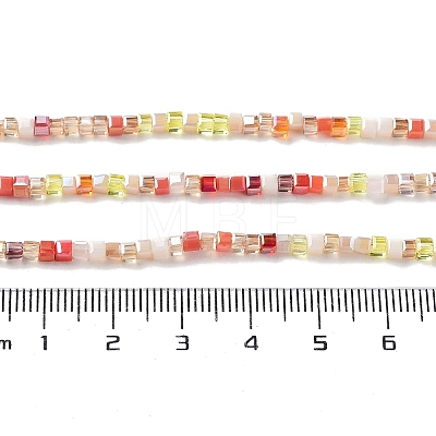 Gradient Color Electroplate Glass Bead Strands X-GLAA-E042-05-B01-1