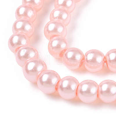 Baking Painted Pearlized Glass Pearl Round Bead Strands X-HY-Q003-4mm-05-1