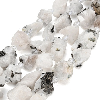 Raw Rough Natural Tourmalinated Quartz Beads Strands GG-CBA0B77-A13-01-1