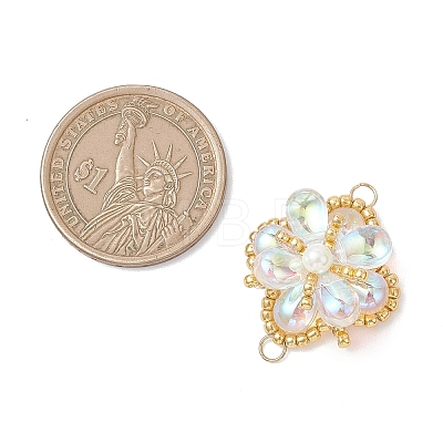 Glass & Seed Beads Links Connector Charms PALLOY-MZ01183-02-1