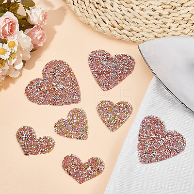 CRASPIRE 4 Styles Heart Hotfix Rhinestone Appliques PATC-CP0001-02A-1