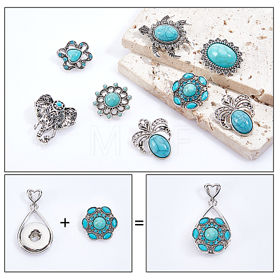  16Pcs 8 Style Alloy Snap Button FIND-NB0003-58-1