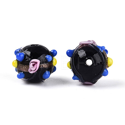Handmade Gold Sand Lampwork Beads LAMP-N038-02A-1
