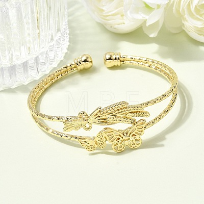 Brass Cuff Bangles BJEW-F526-07G-1