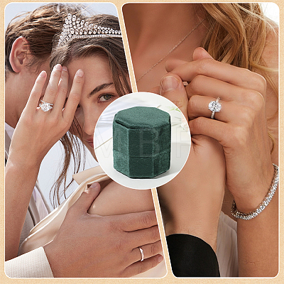 Velvet Cover Plastic Couple Ring Box VBOX-WH20003-001H-1