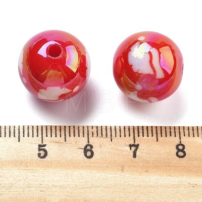 Christmas Theme Plating Acrylic Beads OACR-M022-08B-1