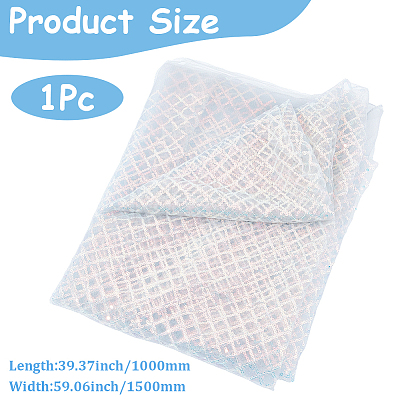 1M Polyester & PVC Sequined Mesh Fabric DIY-CY0003-54C-1