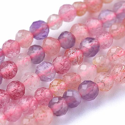 Natural Super Seven Strawberry Quartz Beads Strands G-F460-36-1